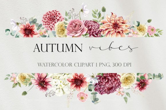 Bring Autumn's Charm to Your Projects with a Watercolor Autumn Floral Frame PNG