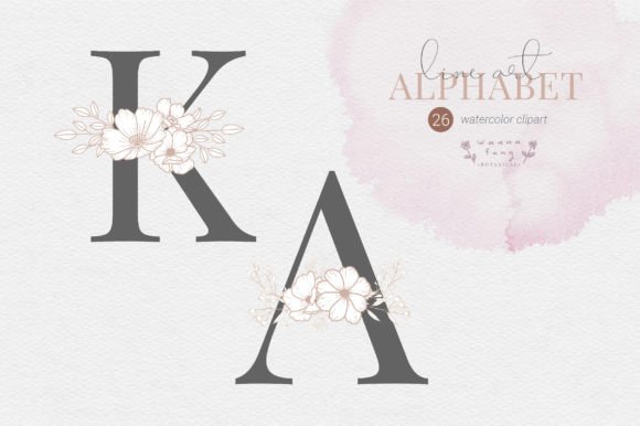 Capture Nature's Palette with Watercolor Floral Alphabet Clipart