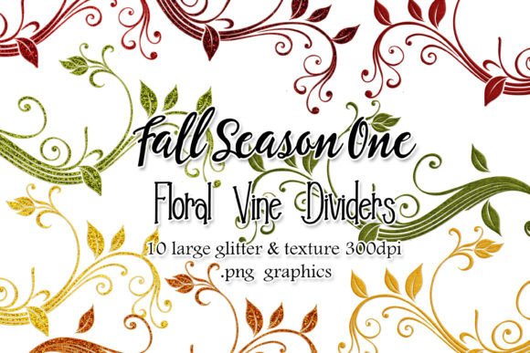 Fall Season One Floral Divider Graphics