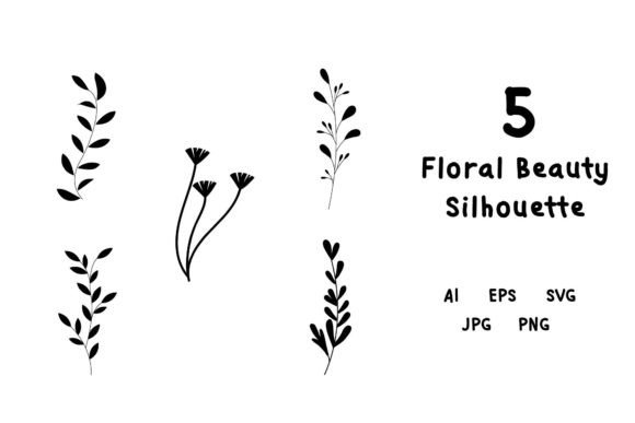 Floral Beauty Silhouette: A Versatile Digital Design Asset