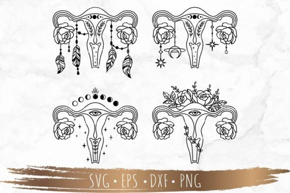 Floral Uterus & Feminist Empowerment SVGs