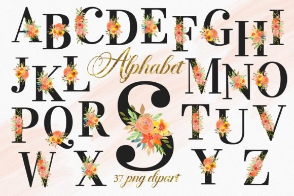 Summer Floral Alphabet Numbers Clipart: Crafting Visual Elegance