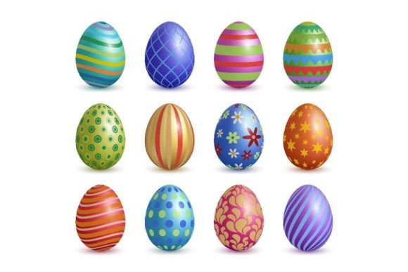 The Art of Easter: Realistic Eggs with Colored Floral Graphics