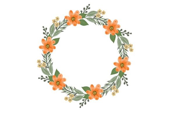 The Artful Versatility of the Fresh Orange Floral Wreath Illustration