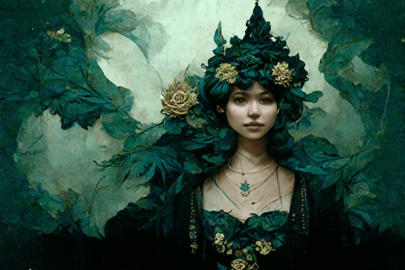 The Symbolism and Strength of the Heroic Woman with Floral Design