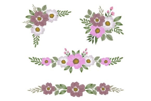 The Versatility of White and Pink Watercolor Floral Frame Illustrations