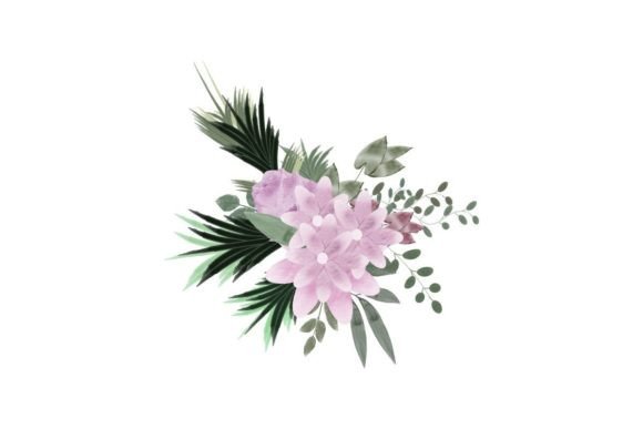 Watercolor Floral Arrangement Curve: An Artistic Font for Creative Projects